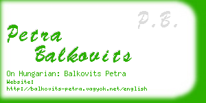 petra balkovits business card